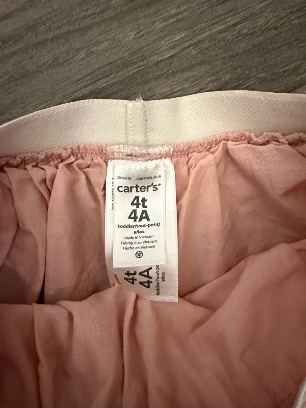 Carter's Light Pink Layered Skirt with Shiny Gold Waistband